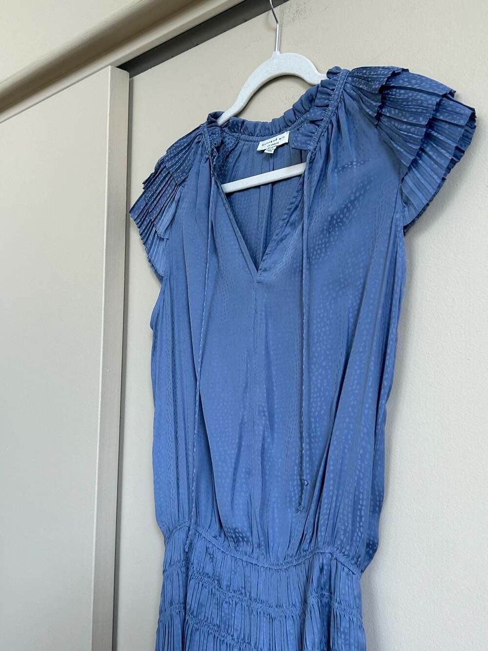 Current Air Los Angeles Pleated Mini Dress Size S Blue - Picture 2 of 6